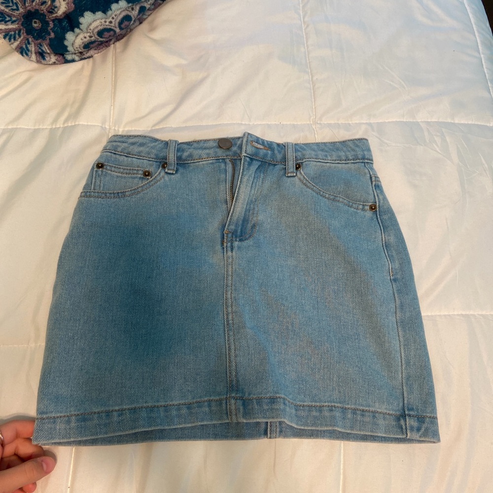denim mini skirt